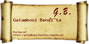 Galambosi Benáta névjegykártya